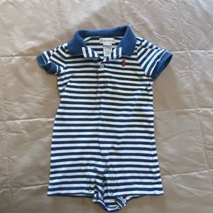 Ralph Lauren size 6 month striped polo shortall